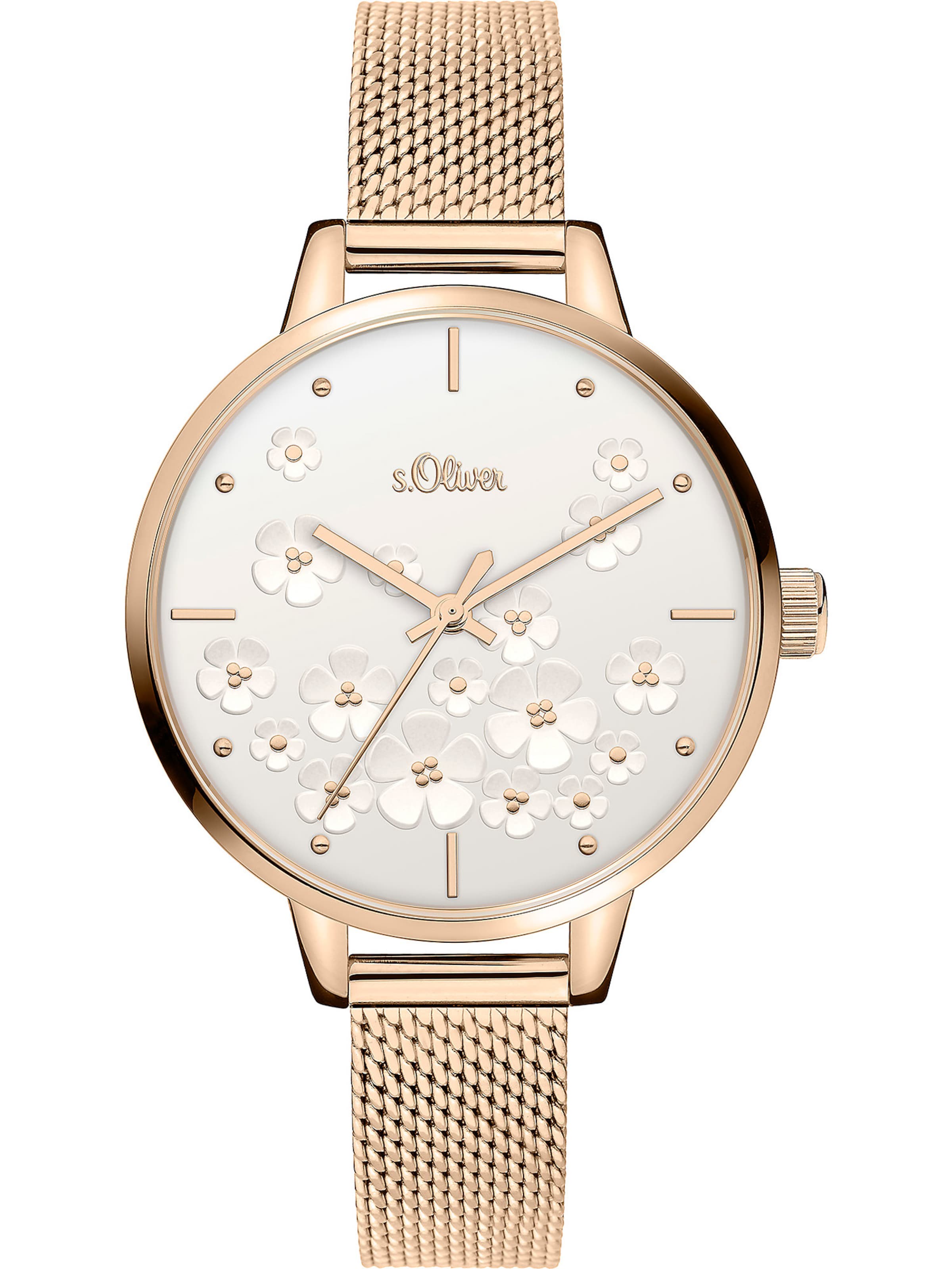 Montre à affichage analogique s.Oliver en or : devant