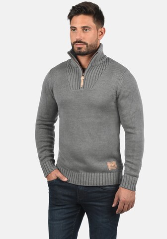 !Solid Pullover 'Petro' in Grau: predná strana