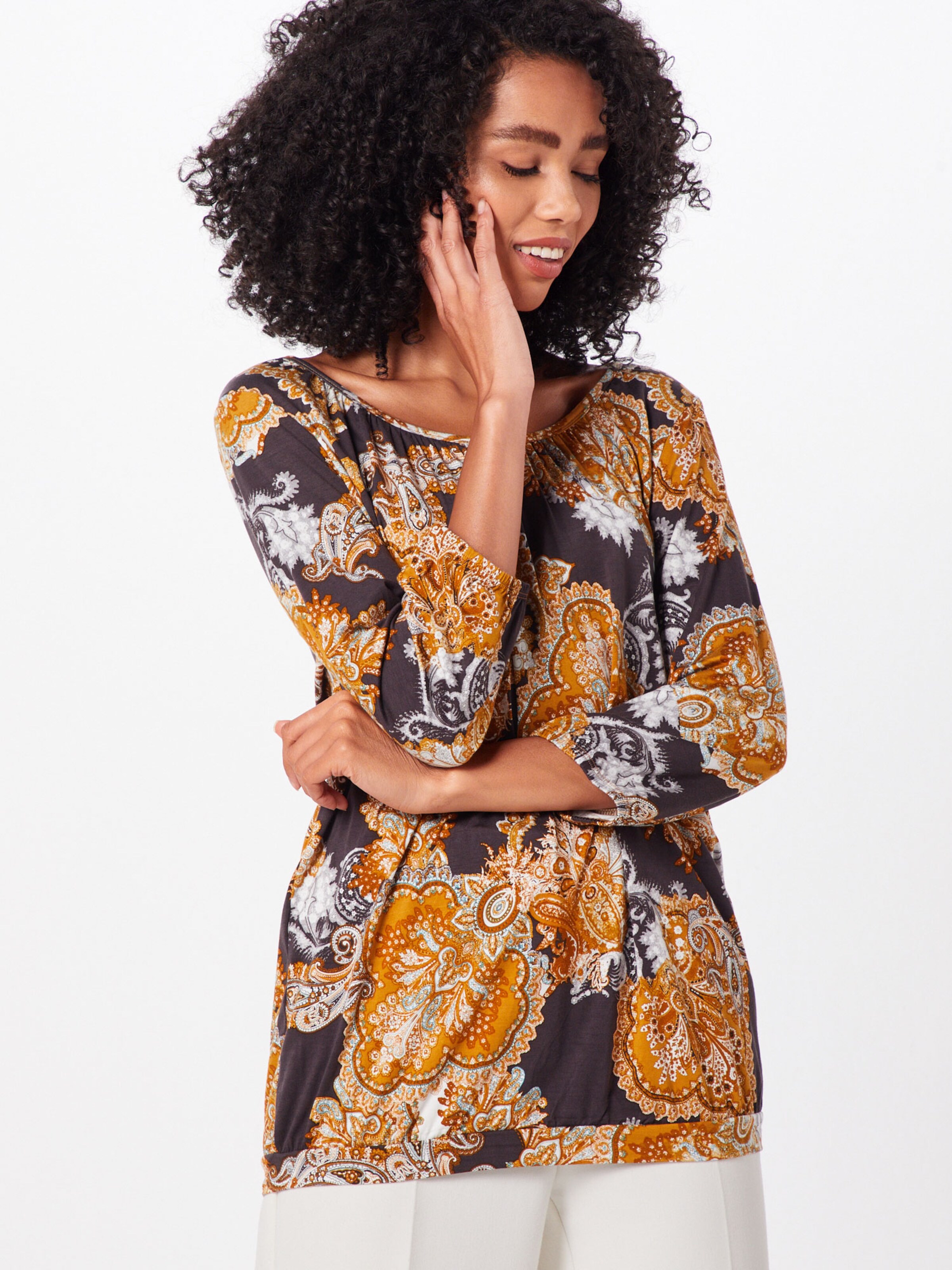 Soyaconcept Tunika 'SC-MARICA AOP' - zlatá žltá / čierna: Pohľad spredu