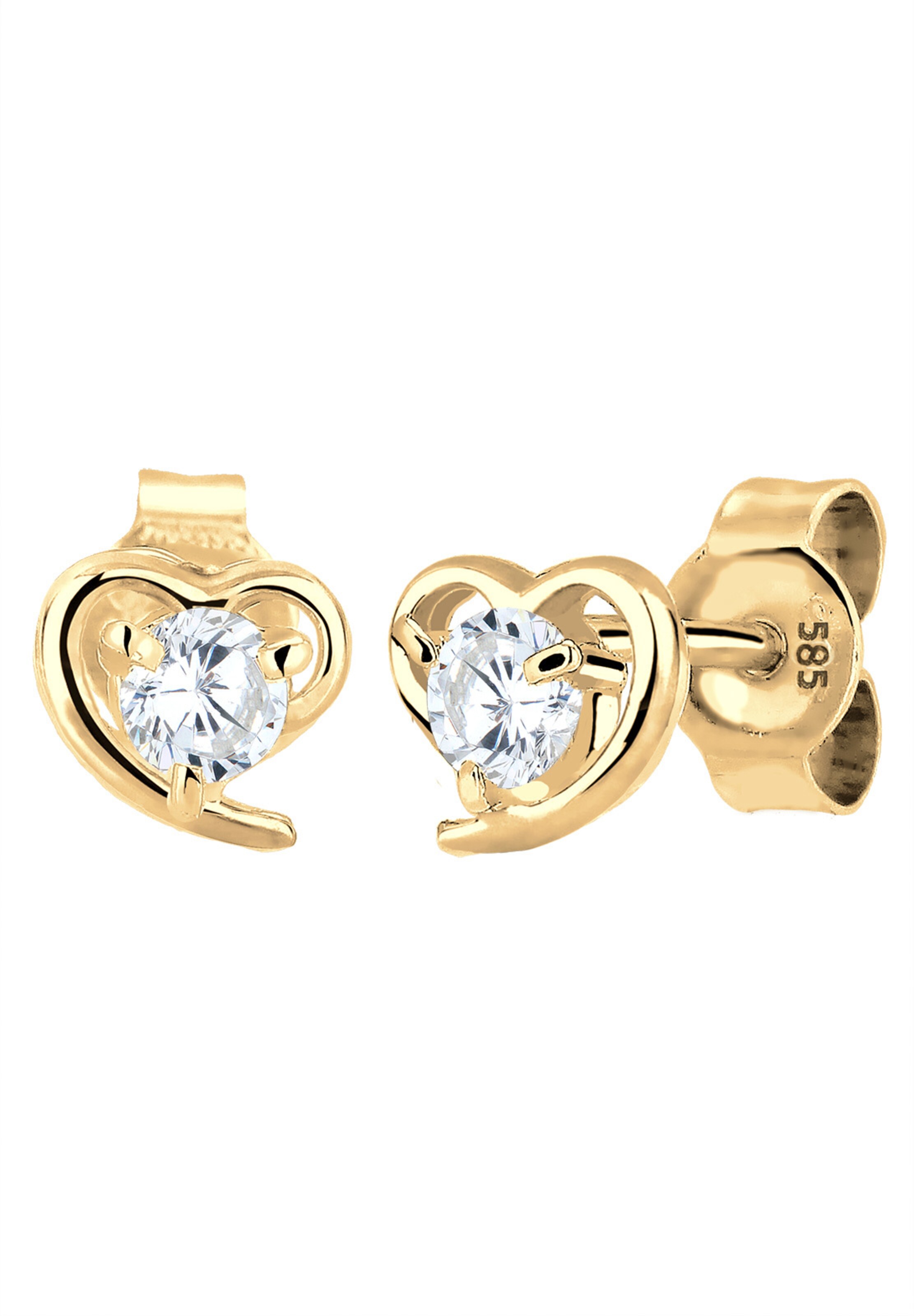 ELLI PREMIUM Earrings 'Herz' in Gold: front