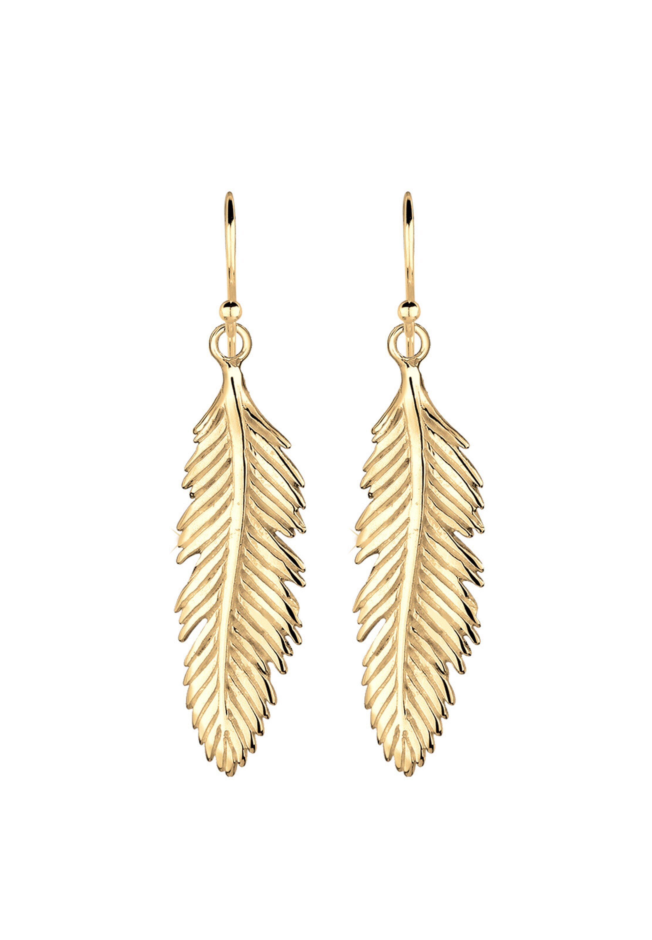 ELLI Ohrringe 'Feder' in Gold