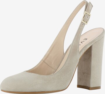 EVITA Slingback Pumps in Grey: front