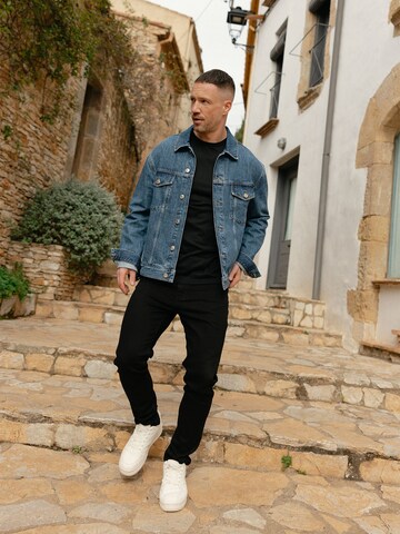 Black And Denim Look