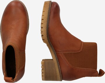 Apple of Eden Chelsea boots in Bruin: zijkant