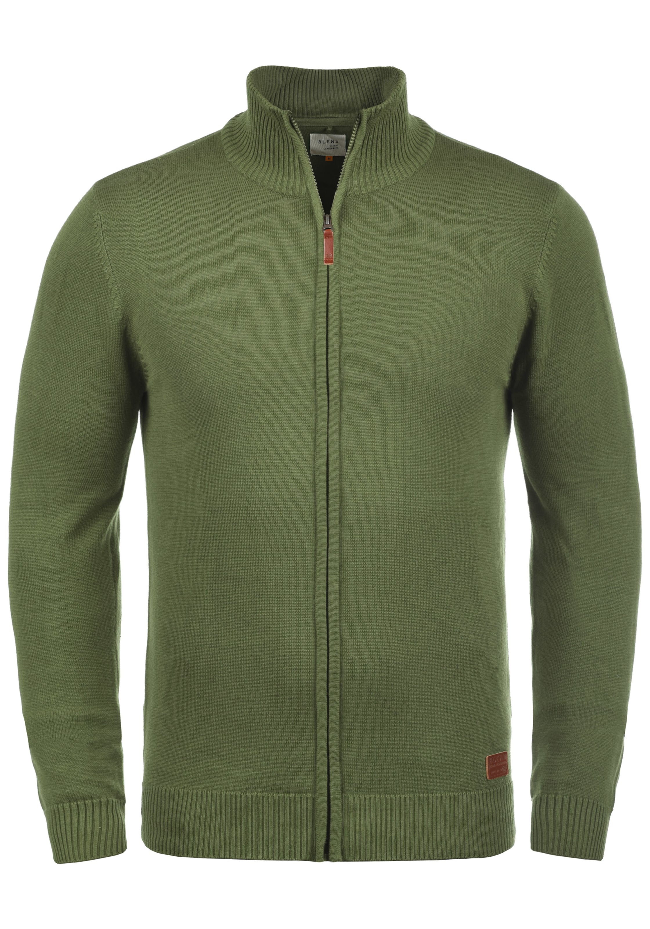 BLEND Knit cardigan 'BHNorman' in Green: front