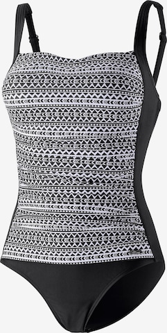 VENICE BEACH Bustier Formgivende badedragt i sort: forside