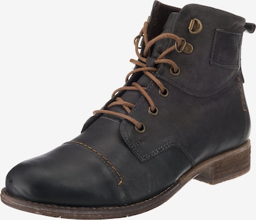 JOSEF SEIBEL Lace-Up Ankle Boots 'Sienna' in Grey: front