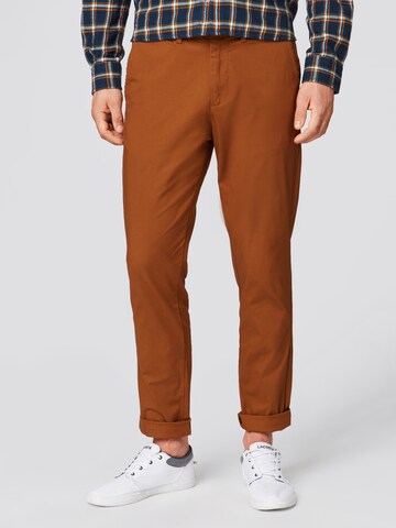 SELECTED HOMME Regular Chino trousers 'YARD PANTS' in Brown