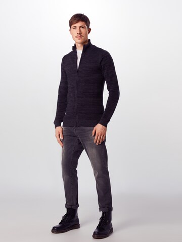 INDICODE JEANS Gebreid vest 'Badric' in Grijs