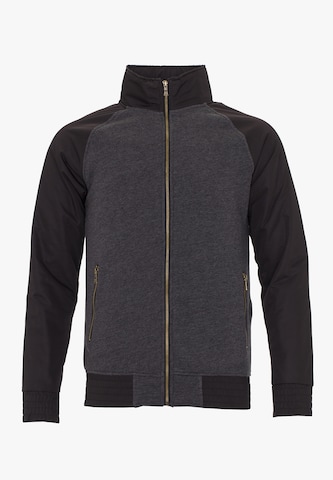 PLUS EIGHTEEN Zip-Up Hoodie in Grey: front