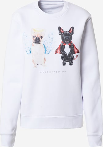EINSTEIN & NEWTON Sweatshirt 'Good Dogs Klara Geist' i vit: framsida