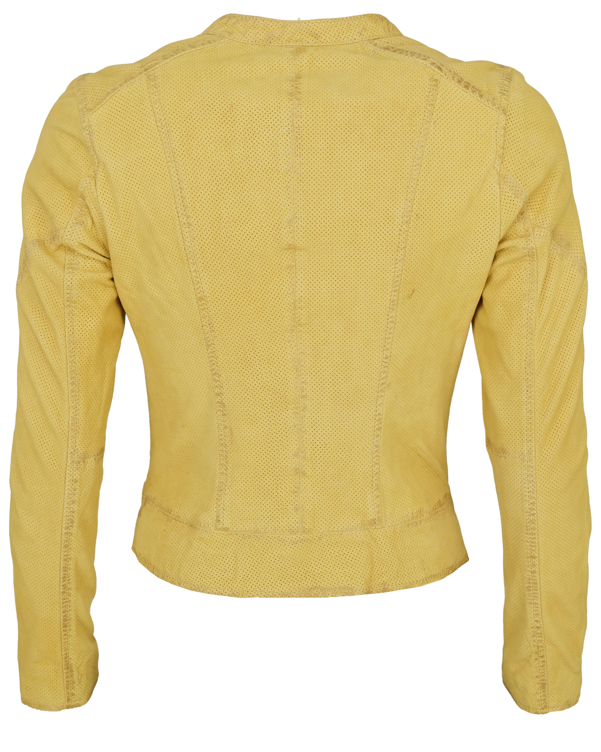 Maze Lederjacke perforiert ' Mabel ' in Gelb