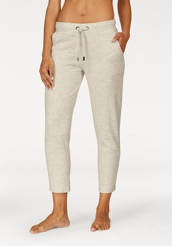 LASCANA Regular Pajama Pants in Beige: front