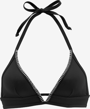 SUNSEEKER Triangle Bikini Top in Black: front