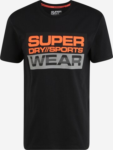 Superdry Regular fit Funkcionalna majica | črna barva: sprednja stran