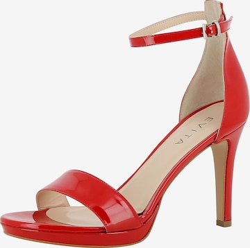 EVITA Strap Sandals 'CANDIDA' in Red: front