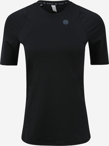 UNDER ARMOURTehnička sportska majica 'Rush' - crna boja: prednji dio