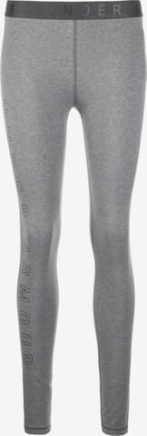 UNDER ARMOUR Skinny Workout Pants in Grey: front