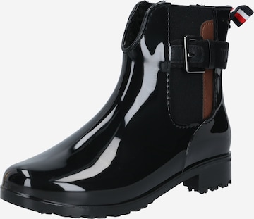 TOM TAILOR Rubber Boots in Black: front