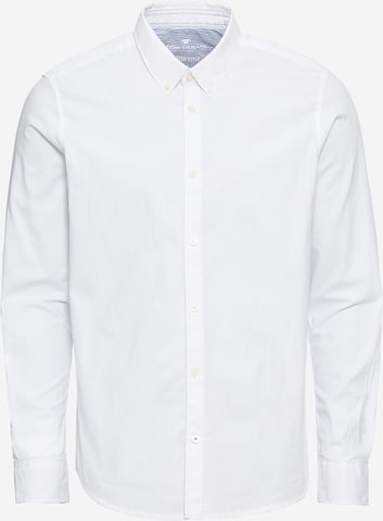 Coupe slim Chemise 'Floyd' TOM TAILOR en blanc : devant