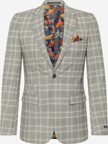 BURTON MENSWEAR LONDON Regular Business-colbert '1904 Prince Of Wales' in Grijs: voorkant