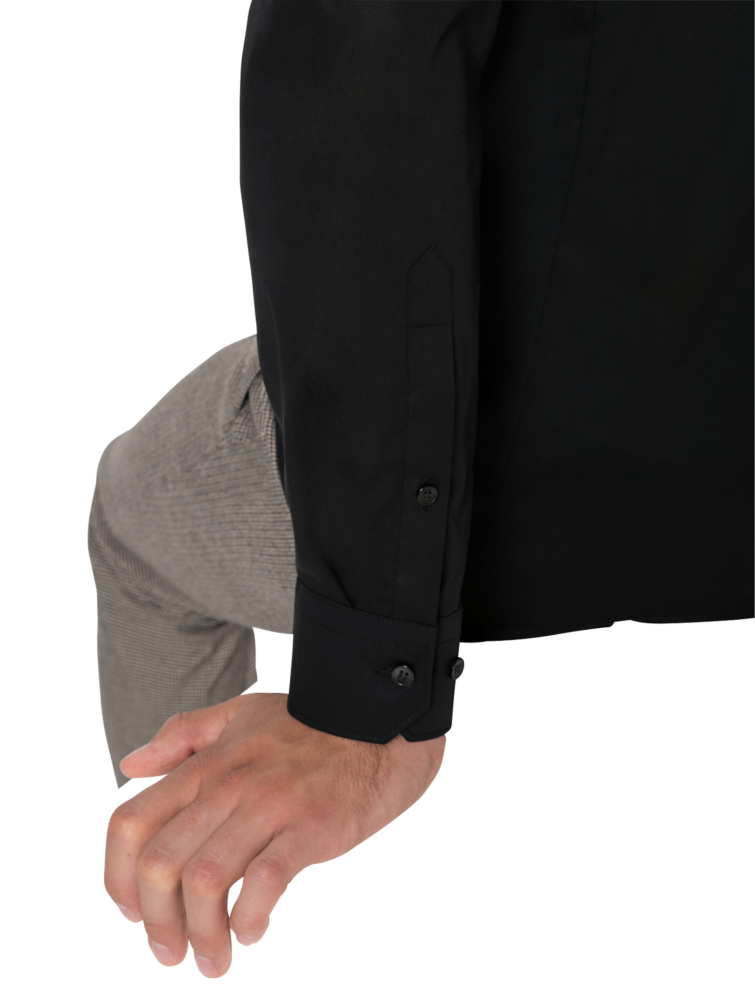 OLYMP Πολύ εφαρμοστό Πουκάμισο για το γραφείο 'No. 6' σε μαύρο