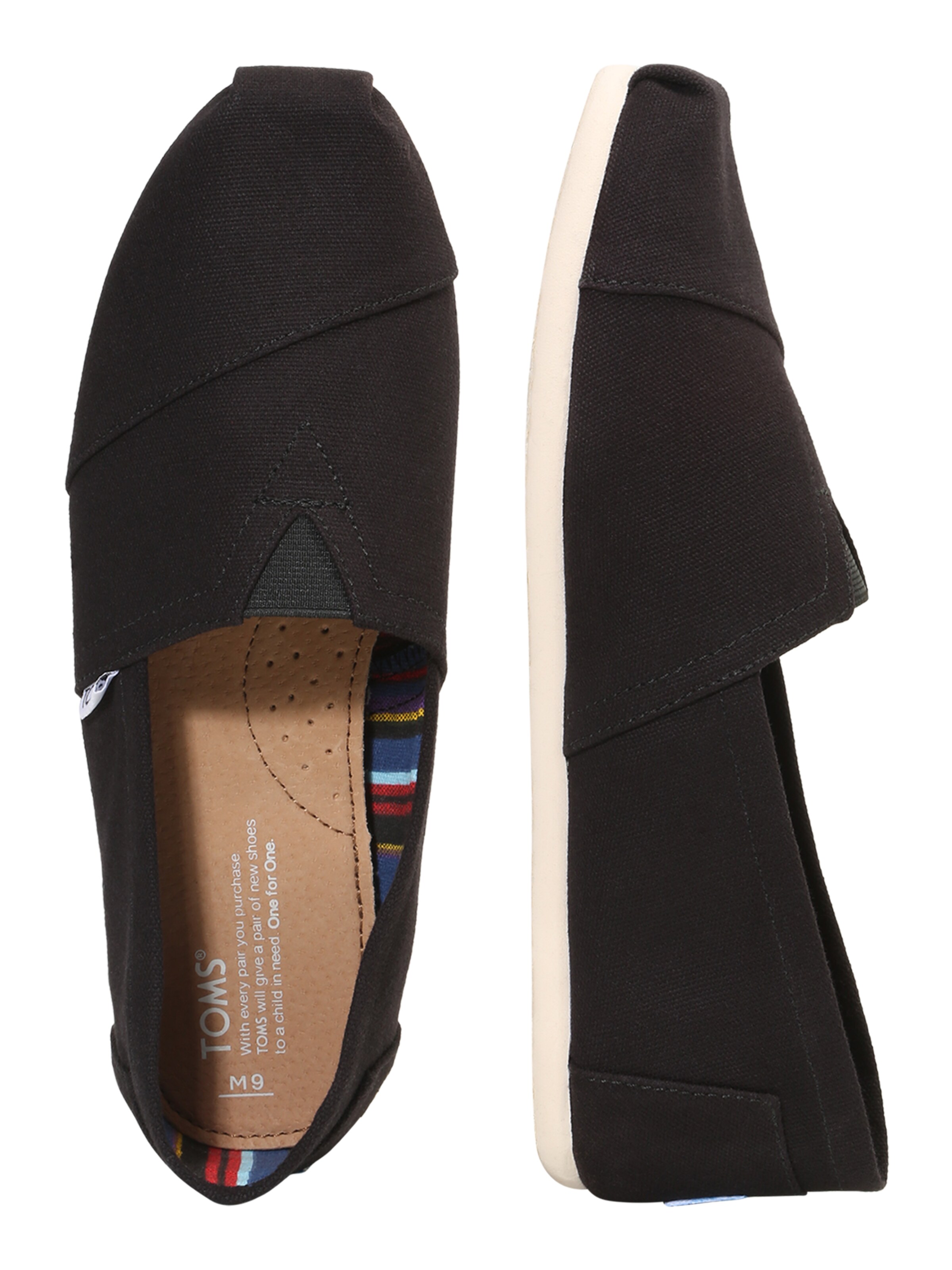 TOMS Espadrilles 'ALPARGATA' in Zwart: zijkant