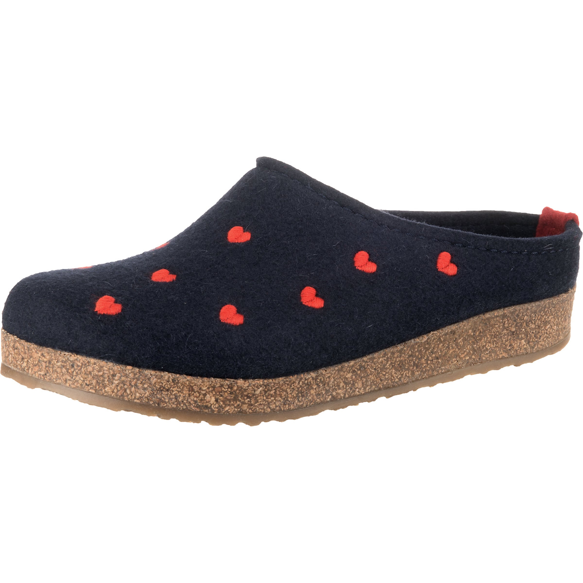 HAFLINGER Hausschuh 'Grizzly Cuoricino' in Blau: Vorderseite