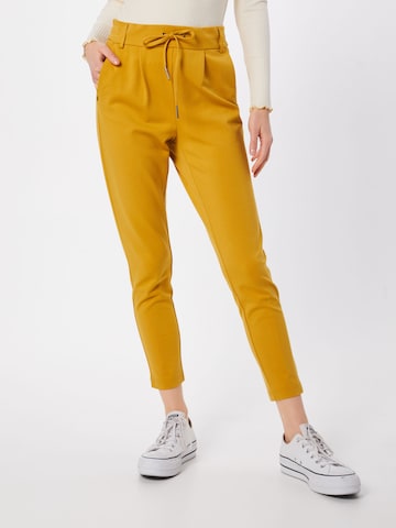 ONLY Slimfit Παντελόνι πλισέ 'Poptrash' σε κίτρινο: μπροστά