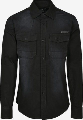 Brandit Regular fit Shirt 'Hardee' in Zwart: voorkant