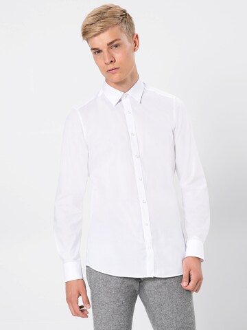 OLYMP - Ajuste estrecho Camisa de negocios 'Level 5' en blanco: frente