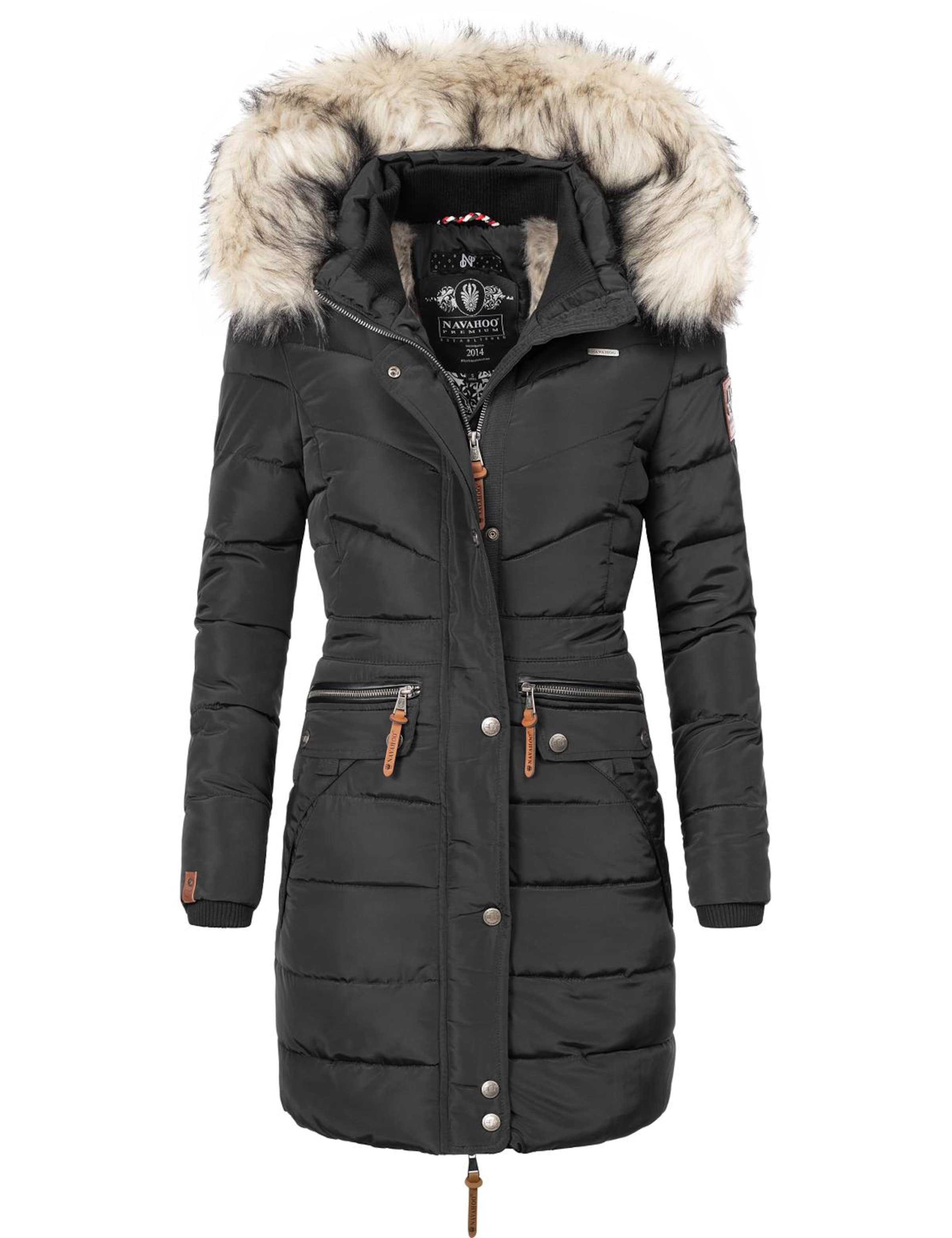 NAVAHOOZimski kaput 'Paula' - crna boja: prednji dio