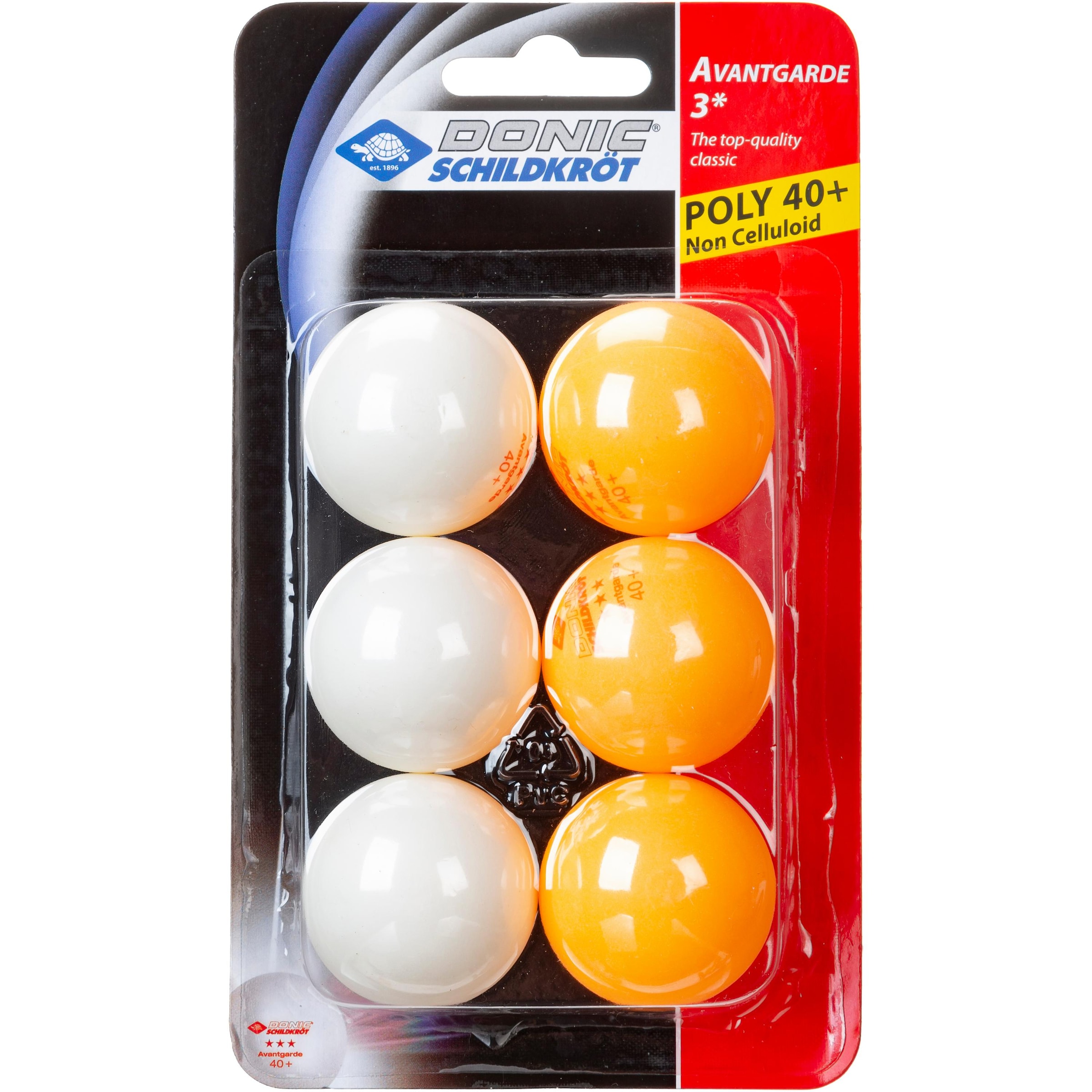 Donic-Schildkröt Tischtennisbal 'Poly' in Orange: Vorderseite