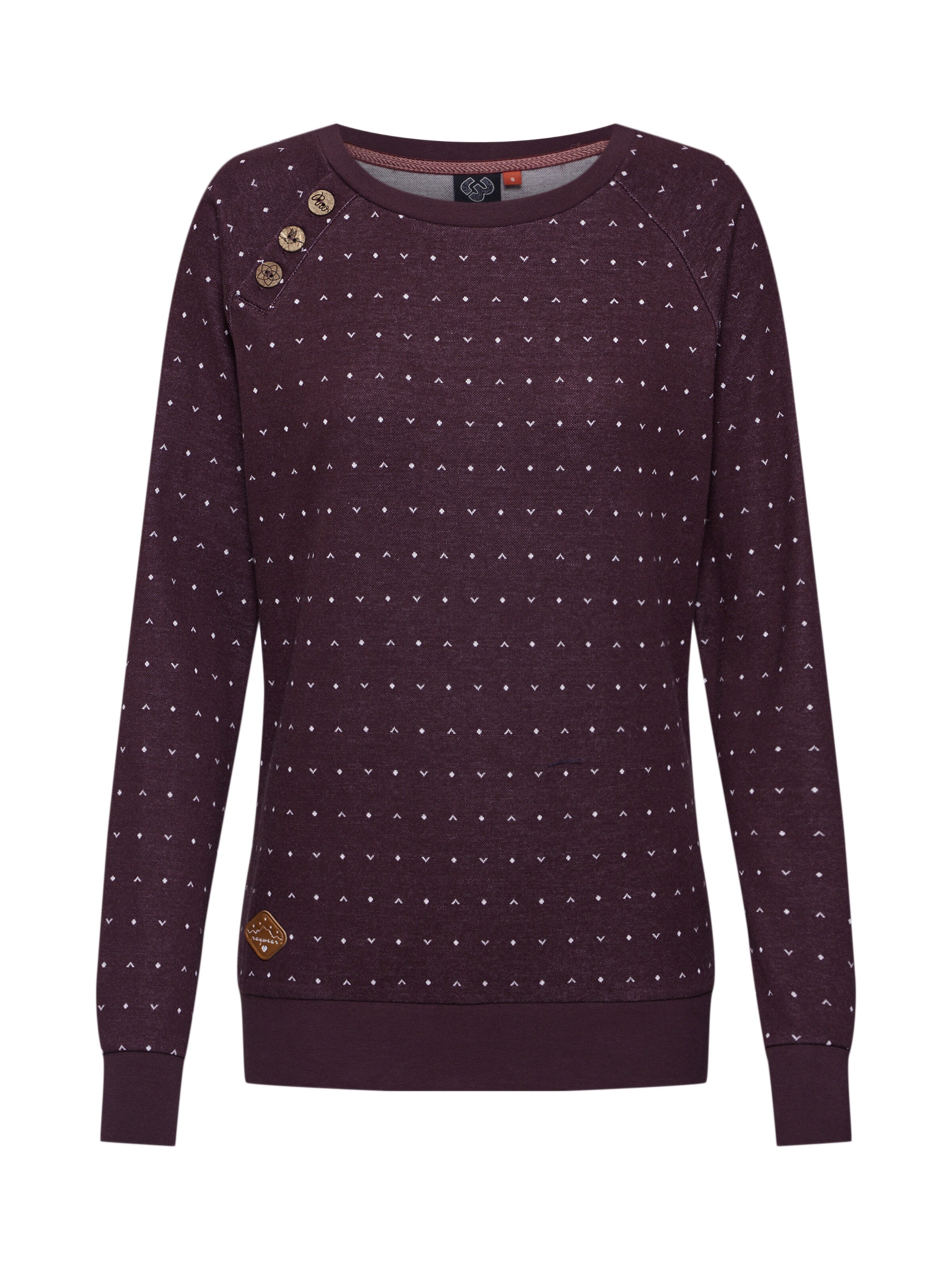 Ragwear - Sweatshirt 'DARIA DOTS' in de kleur Wijnrood