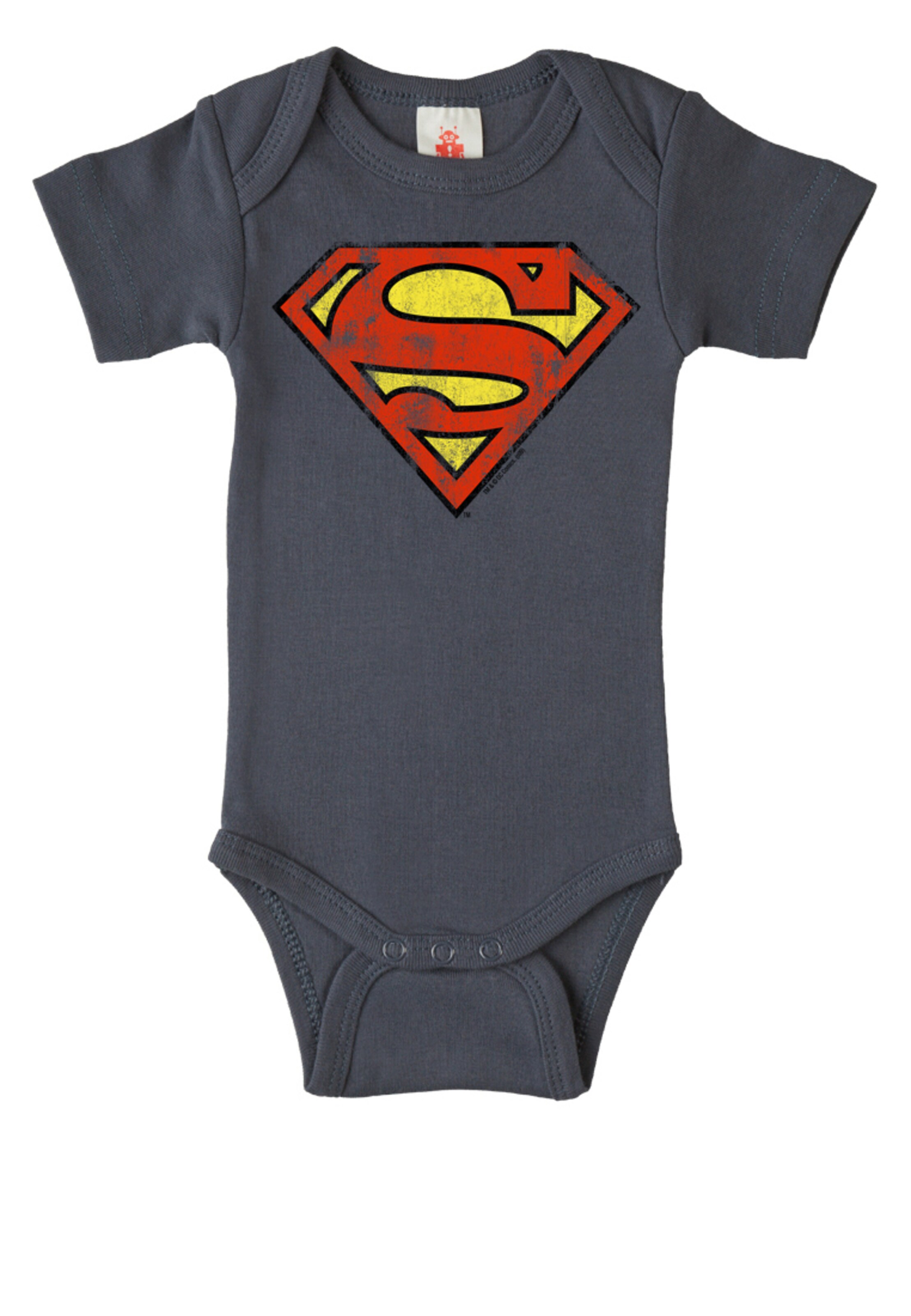 LOGOSHIRT Baby-Body 'DC Superman-Logo" in Blau: Vorderseite