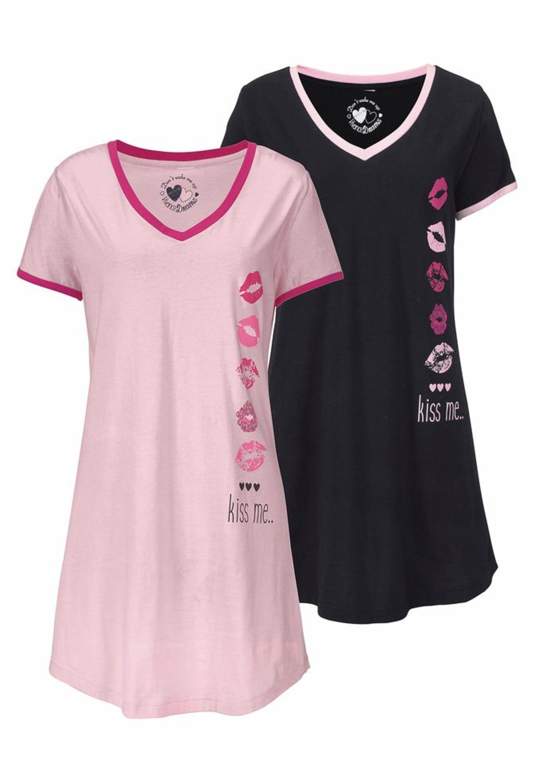 VIVANCE - Sleepshirtcmit seitlichem Print in rosa