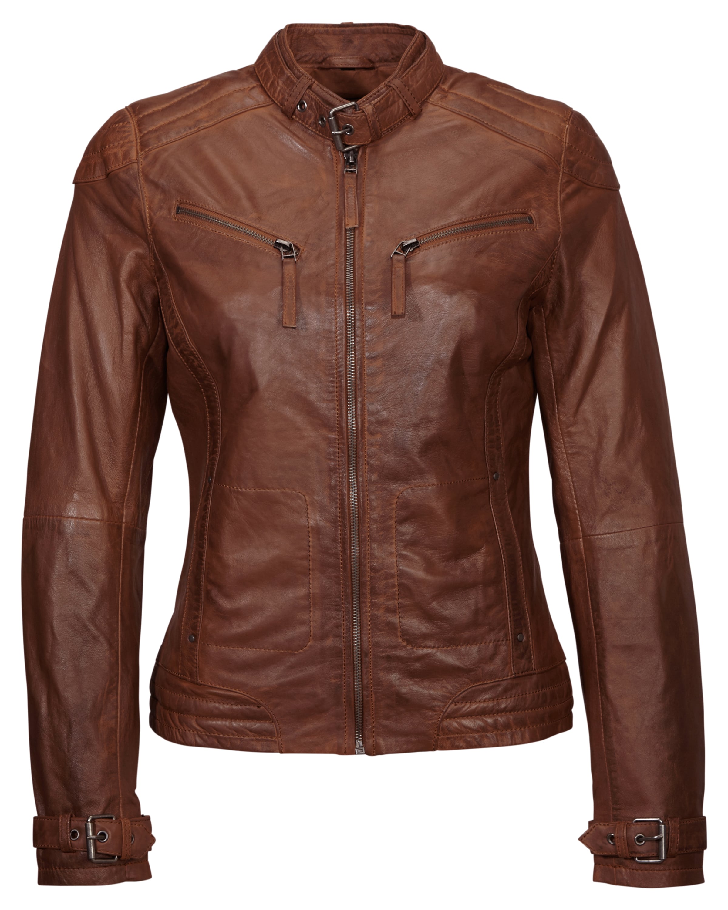 MUSTANG Lederjacke 'Ryana' in Braun: Vorderseite