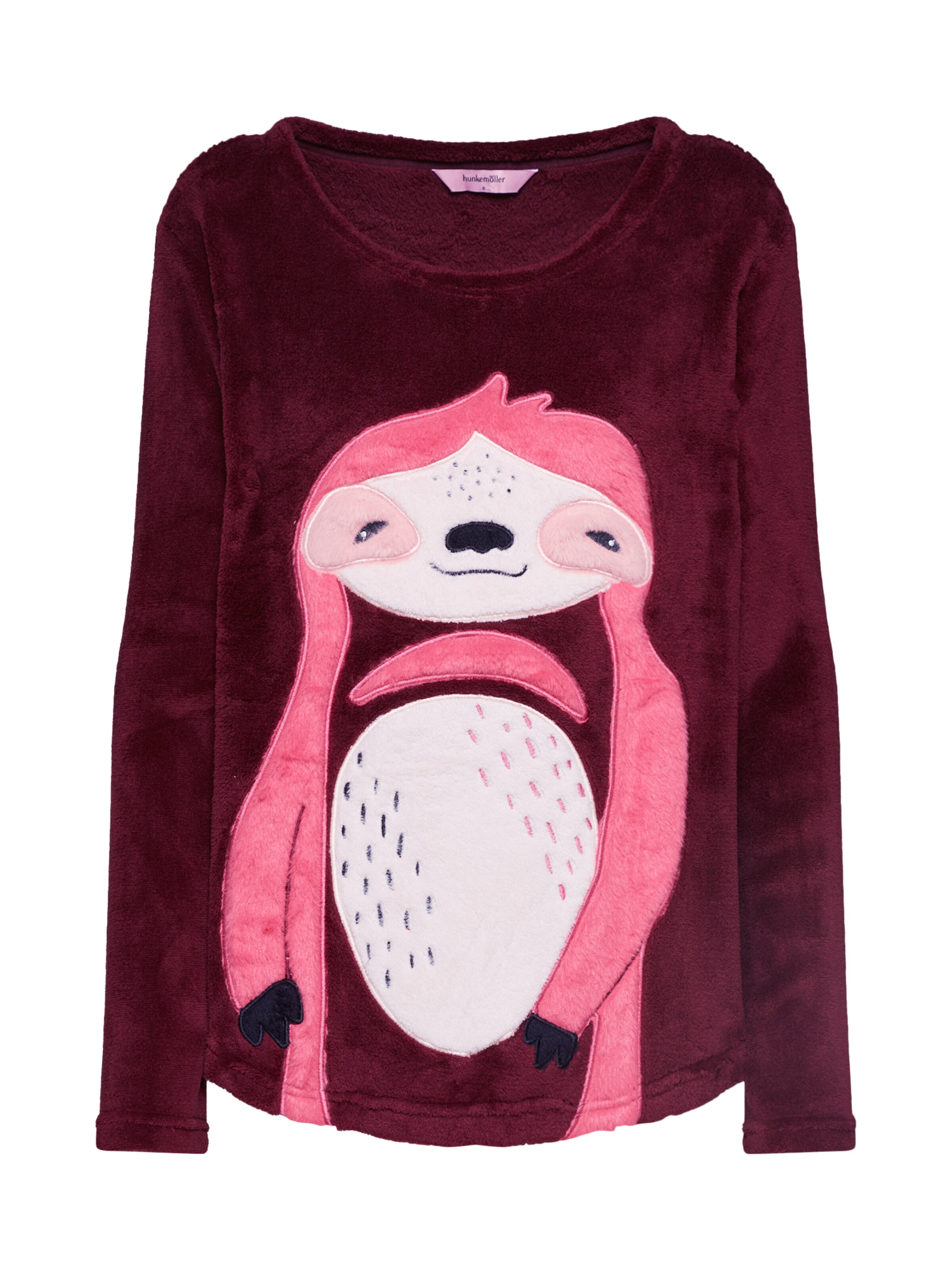 Hunkemöller - Sweater 'Sweater Fleece Sloth' in weinrot