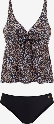 LASCANA Push-up Tankini in Brown: front