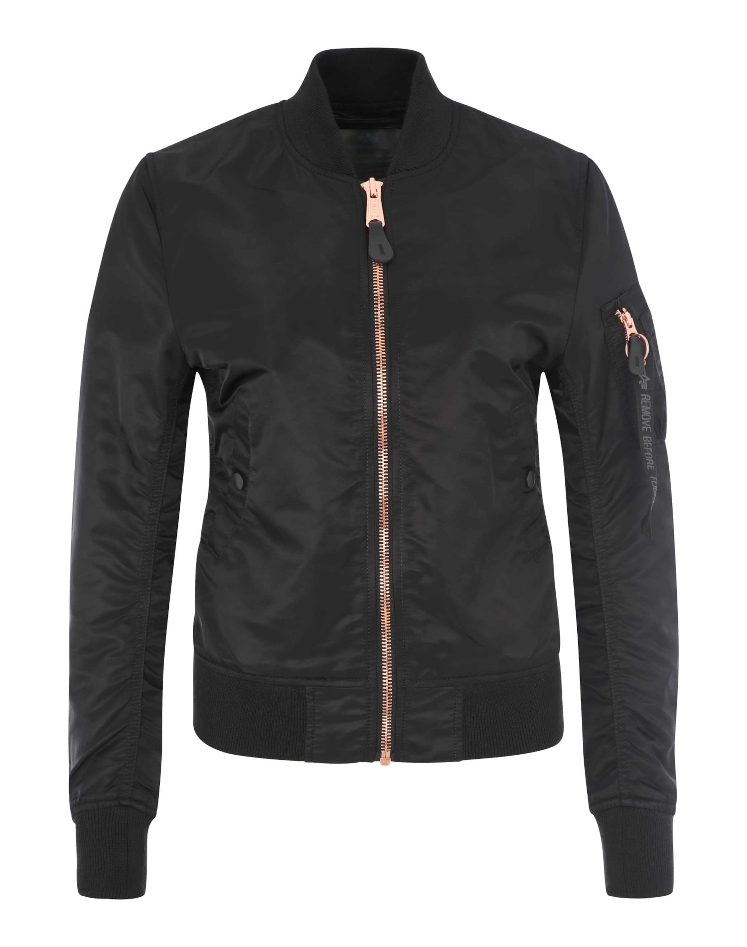 ALPHA INDUSTRIES - Chaqueta de entretiempo en negro: frente