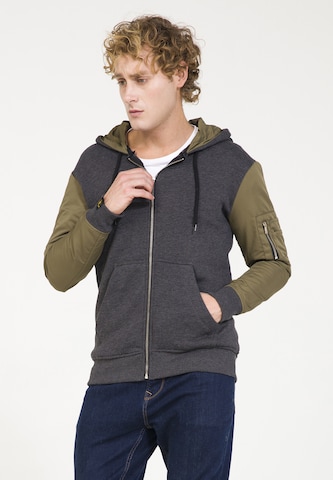 PLUS EIGHTEEN Sweatvest in Grijs: voorkant