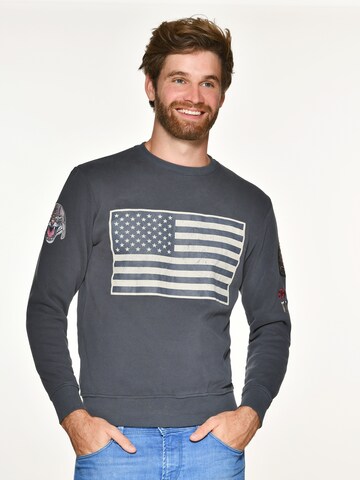 TOP GUN Sweater mit US-Flagge ' TG-9018 ' in Blau: predná strana