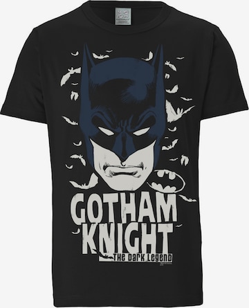 LOGOSHIRT Shirt 'Batman - Gotham Knight' in Zwart: voorkant