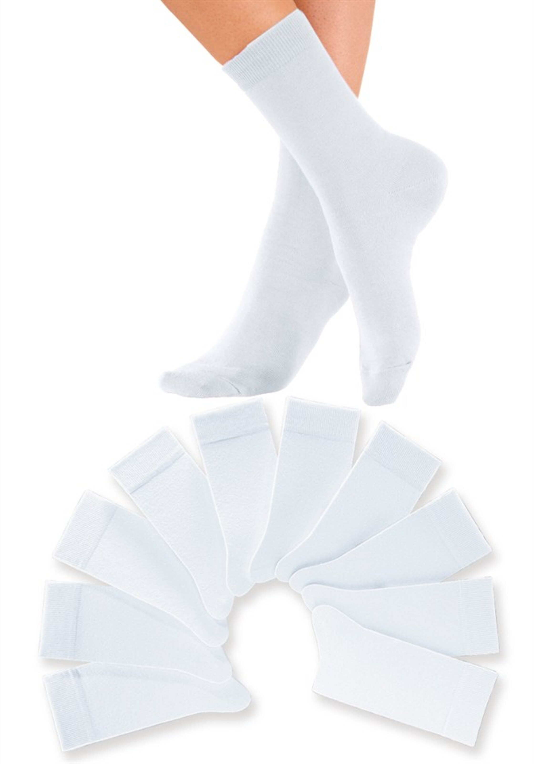 H.I.S Regular Socks in White: front