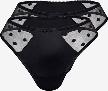 sassa Thong 'DOTTED MESH' in Black: front