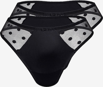 sassa Thong 'DOTTED MESH' in Black: front