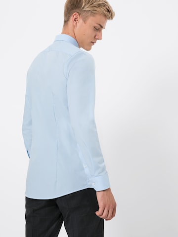OLYMP Slim Fit Forretningsskjorte 'No. 6' i blå: tilbage
