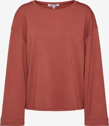 ABOUT YOU Sweatshirt 'Genia' in Brown: front