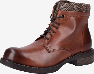 Venturini Milano Lace-Up Ankle Boots in Brown: front
