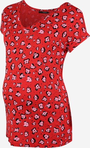 Supermom T-shirt 'Flower' in Rood: voorkant